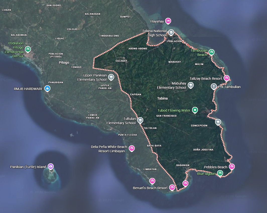 Zamboanga del Sur Map Indexing Tabina
